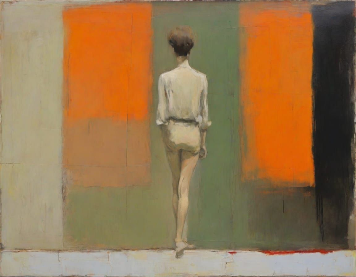 Impressionist Figure Study in Oil with Heavy Texture