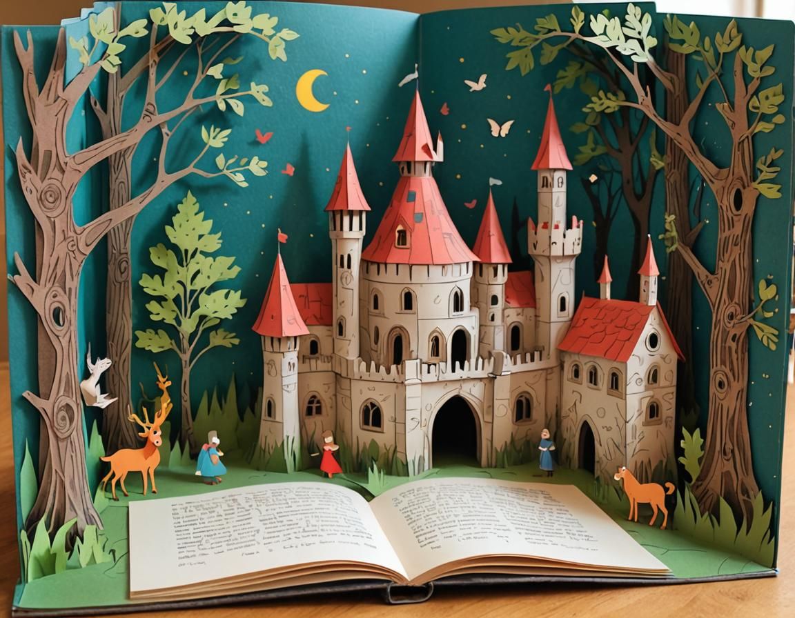 Grimm Fairytale Pop-Up Book Illustration