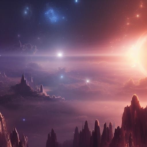 Epic Stars in Space Digital Matte Painting