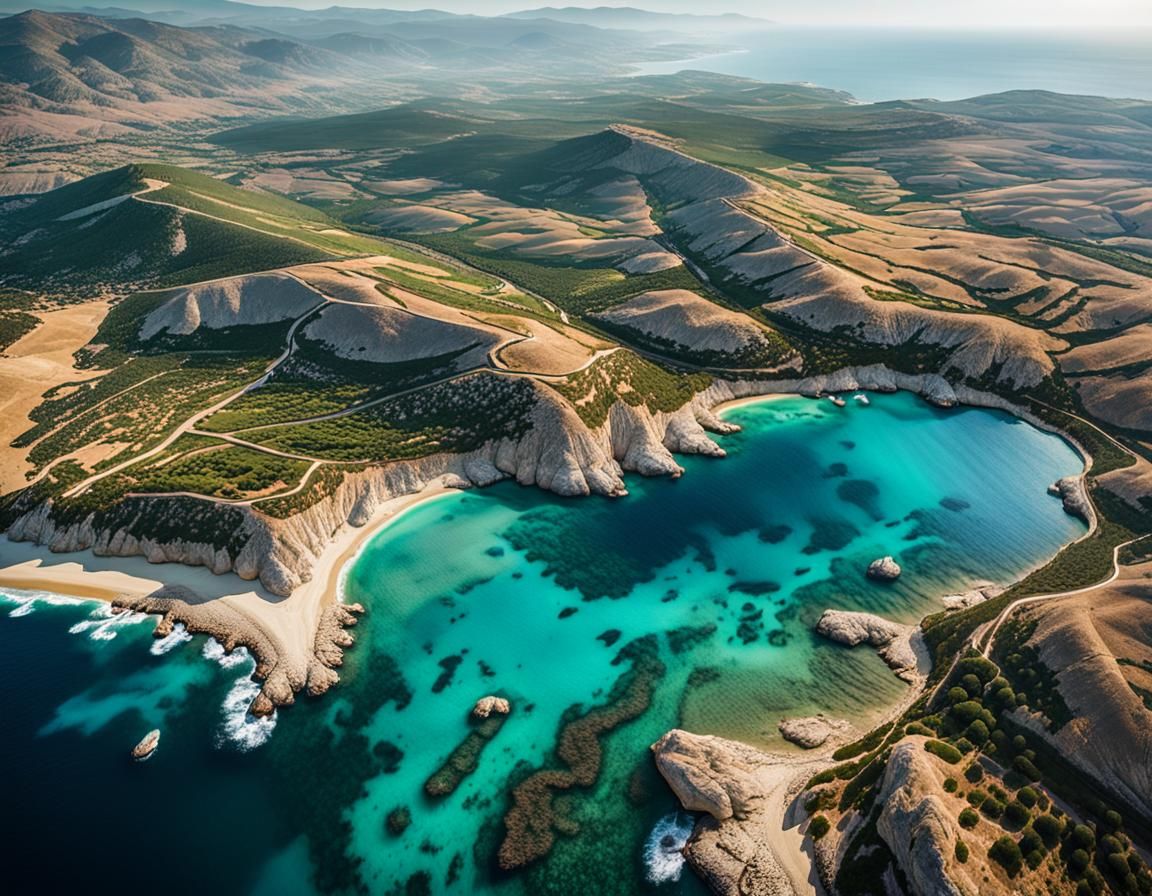 Bird's Eye View of Northern Cyprus Landscape