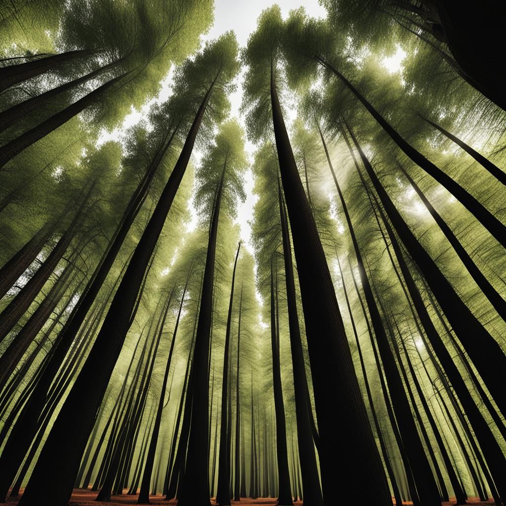 Lush Forest with Towering Pines