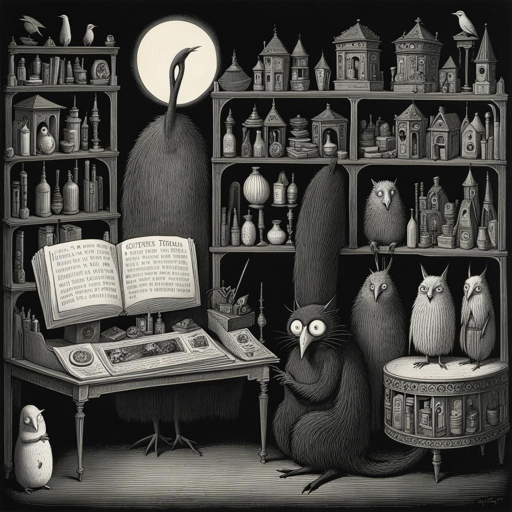 Humorous Creature Avoiding Tasks, Gothic Horror Style