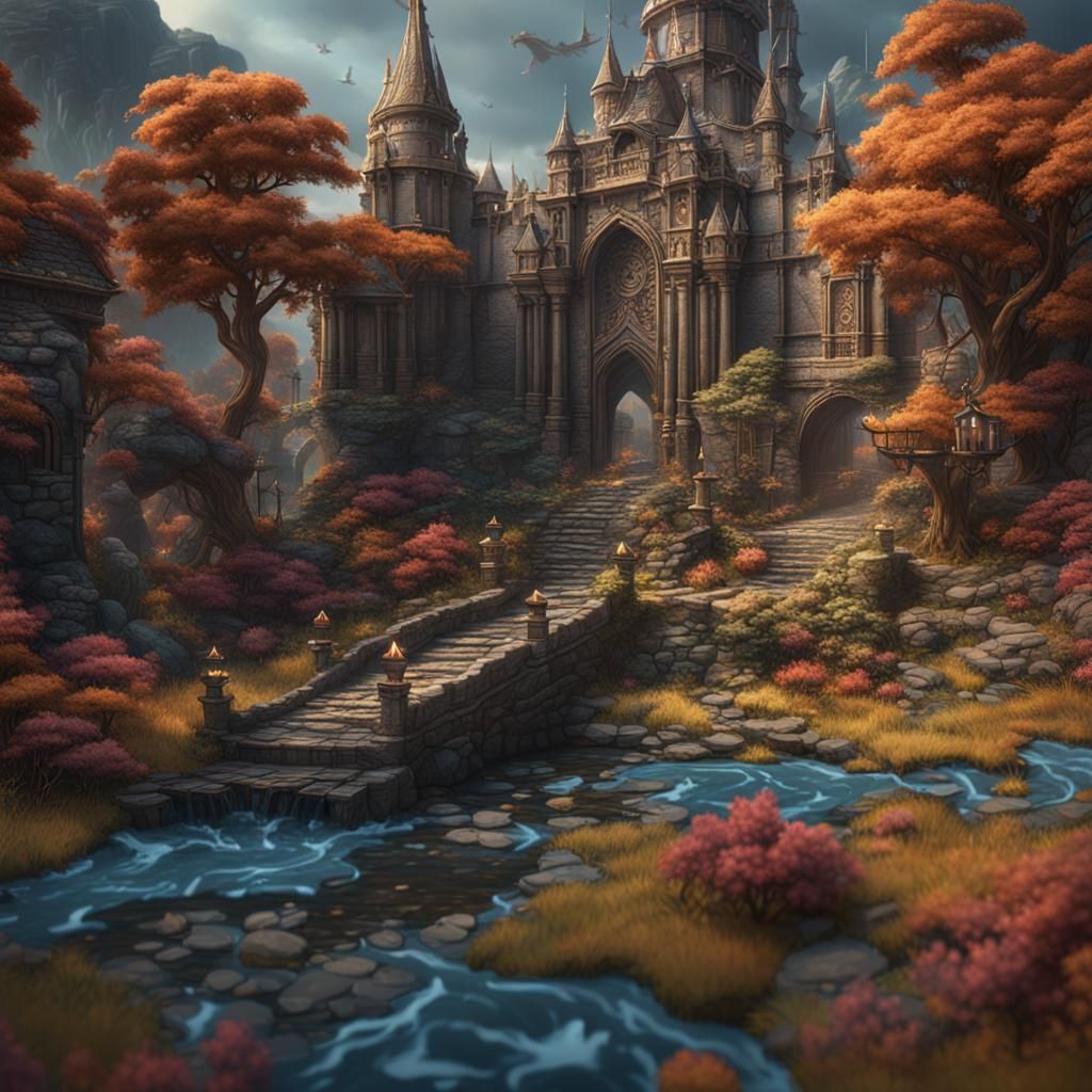 Detailed Matte Painting of Paper in Deep Color