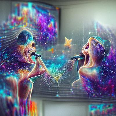 Holographic Cosmic Astral Illustration by Pablo Amaringo
