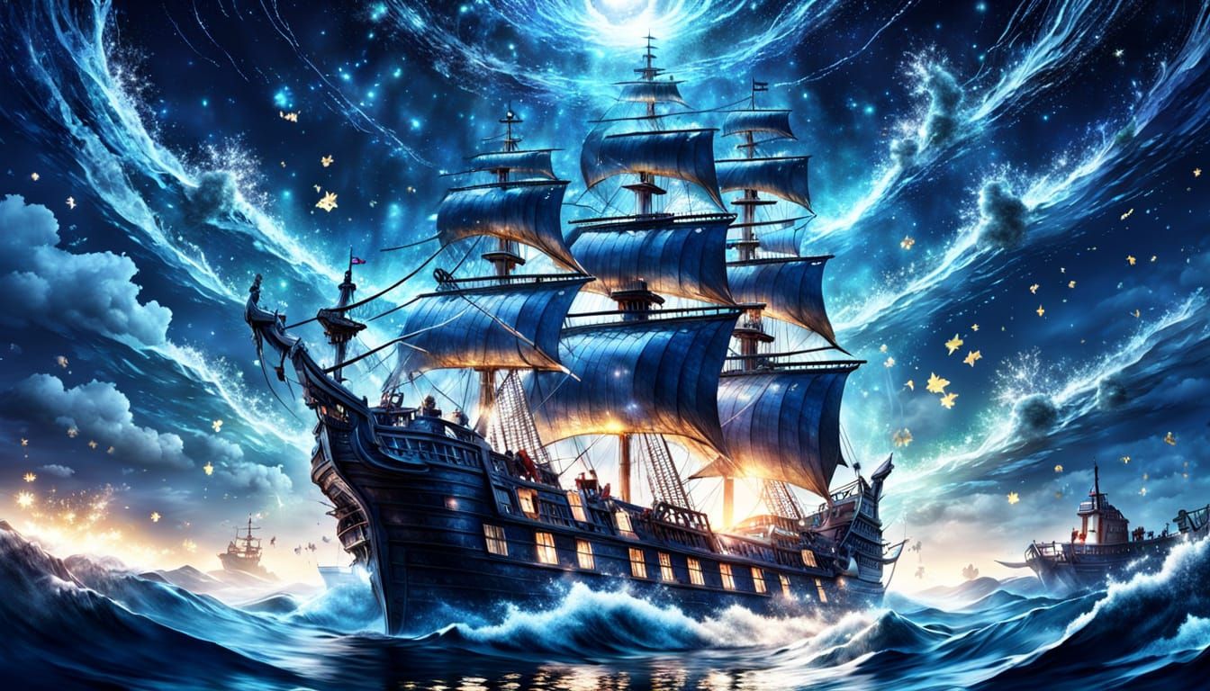 Woman Extends Hands to Starlit Sky, Creating a Majestic Wate...