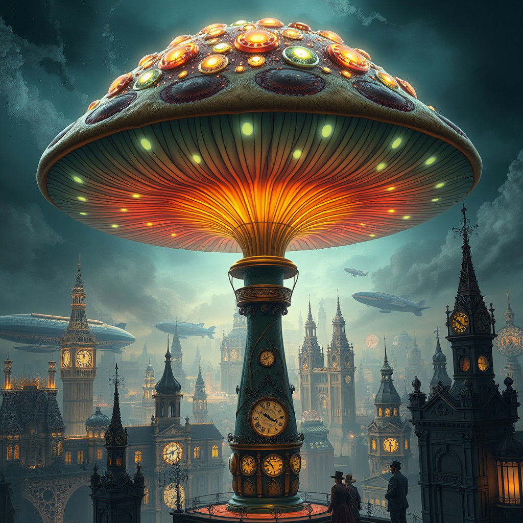 Steampunk Mushroom Protects Victorian City