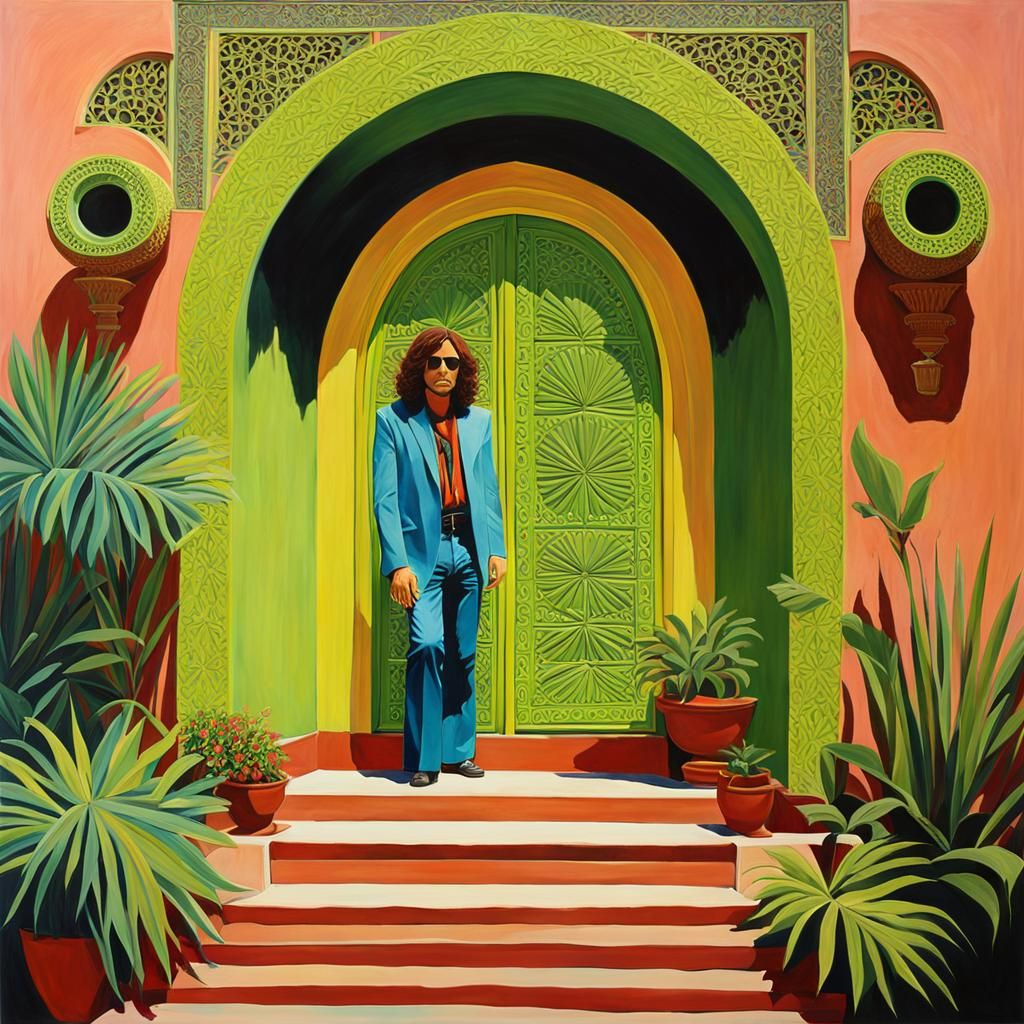 Singers at Moroccan Door with Tropical Plants