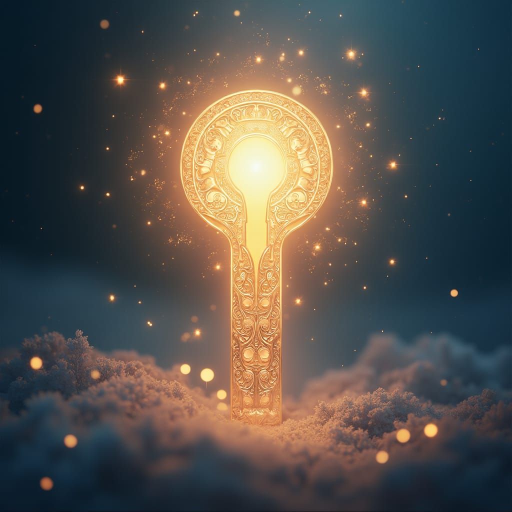 Ornate Keyhole Symbol Radiates Hope and Promise