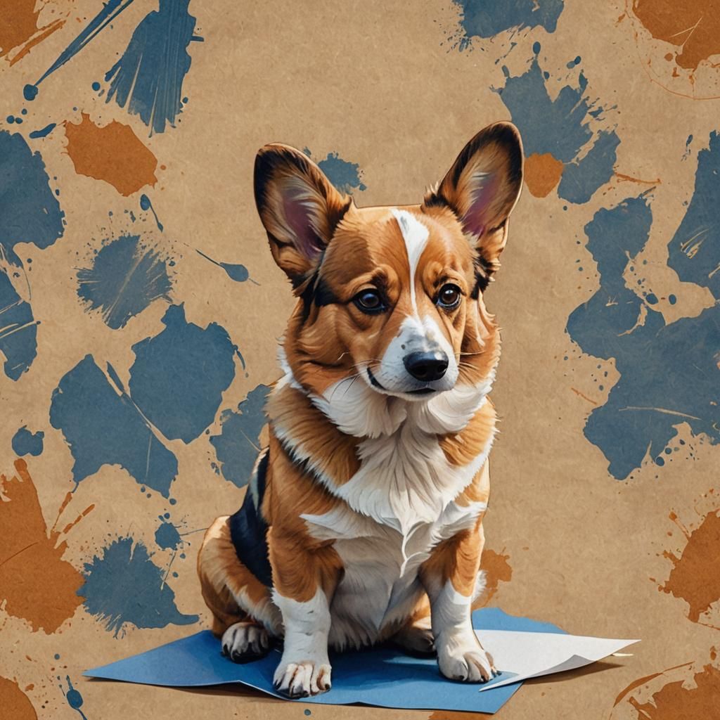 Detailed Pencil Sketch of Australian Corgi