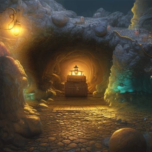 Pirate Treasure Cave: A Digital Matte Painting