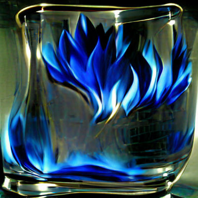 Blue Flame Encased in Glass