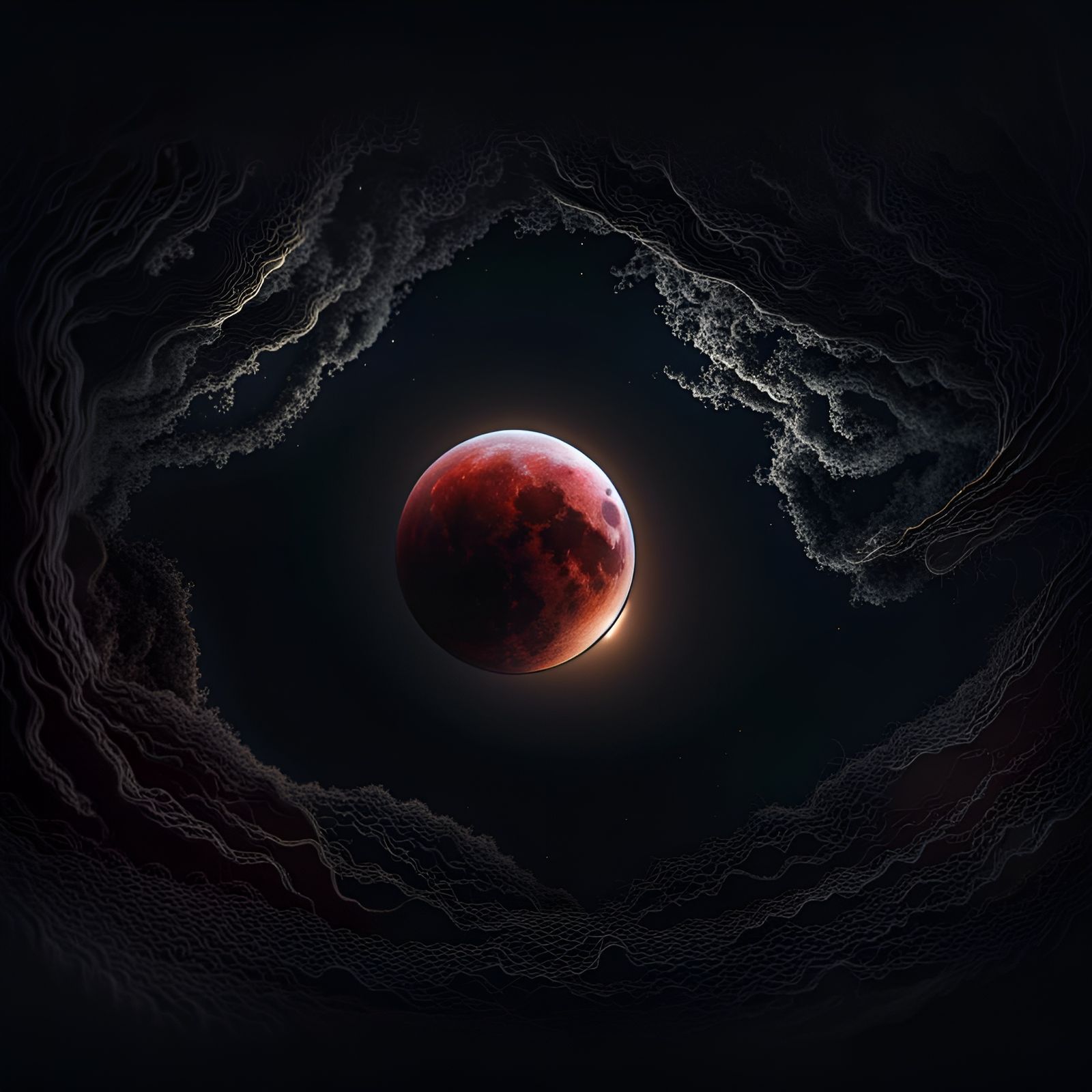 Hyperrealistic Lunar Eclipse in Sharp Focus