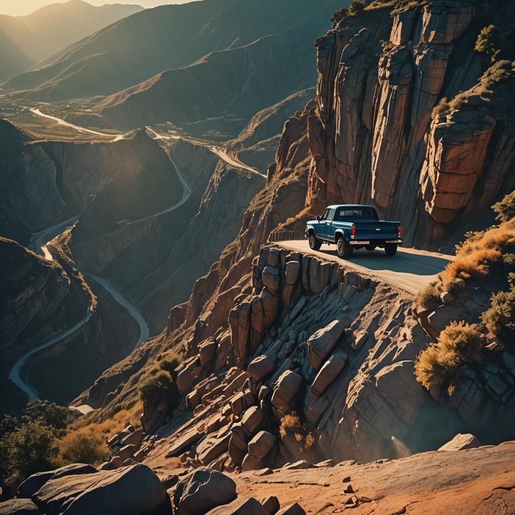 Stan Lee's Epic Cliffside Drive: A Cinematic Still