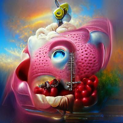 Frankenberry's Youth: A Hyperrealistic Psychedelic Painting