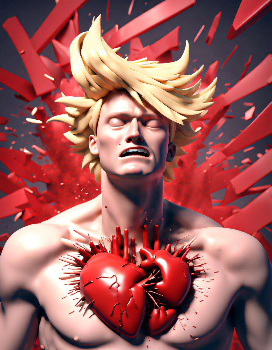 Man's Exploding Heart: A 3D Render
