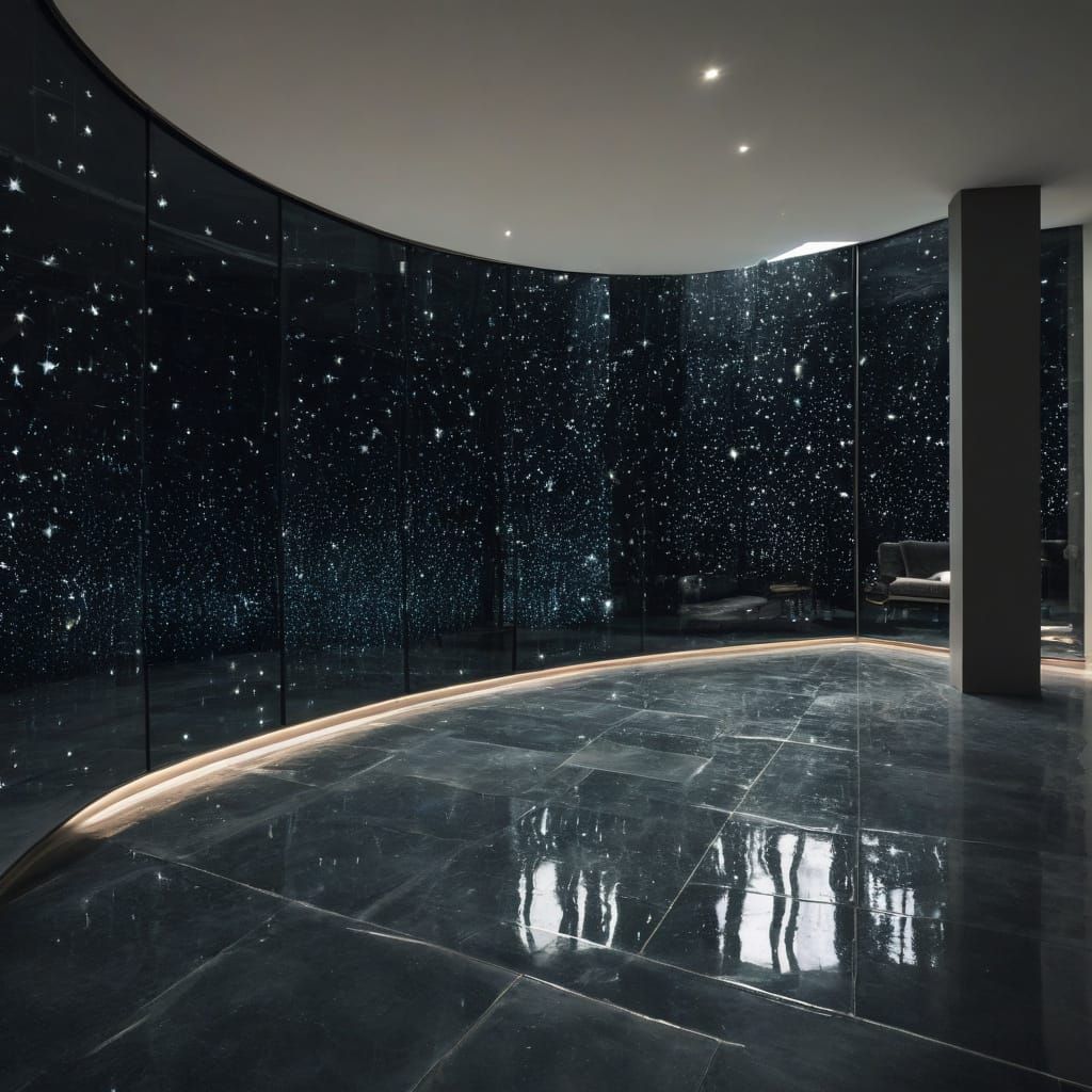 Dreamy Starlight View in Glass Room