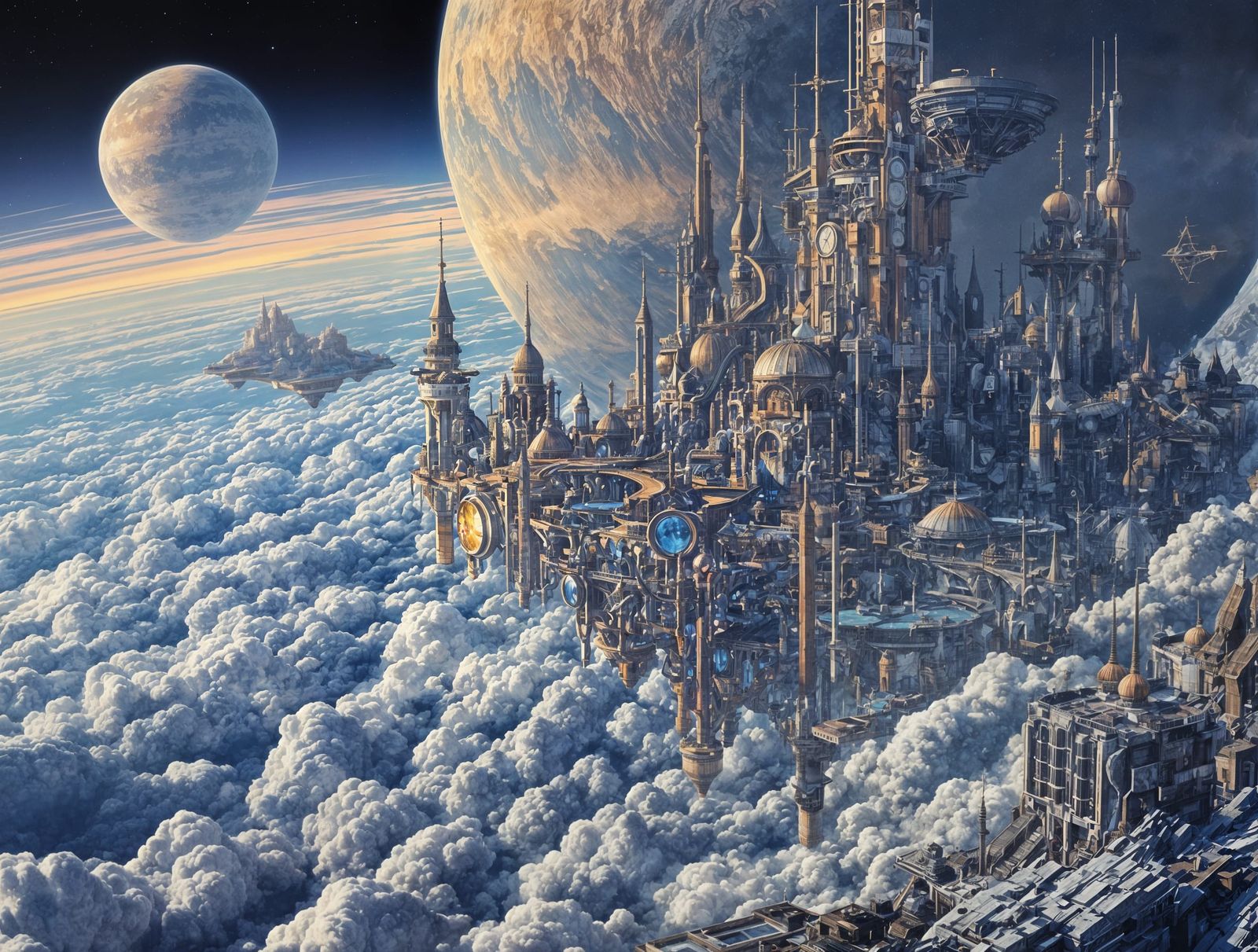 Chiarotech Surrealism: Futuristic City on Gas Giant