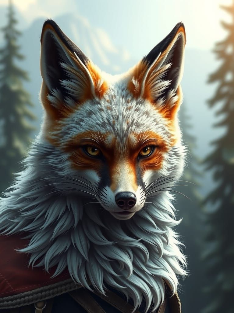 Majestic Fox in Assassin's Creed-Inspired Art