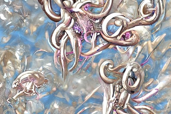 Biopunk Octopus with Two Brains, Trending Artstation