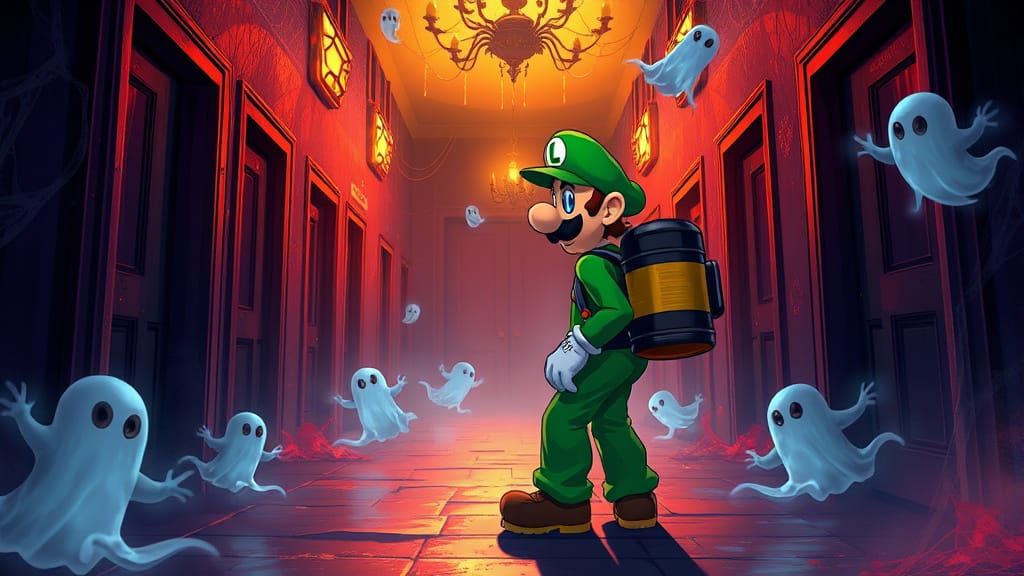 Luigi's Mansion: A Haunting Video Game Cover