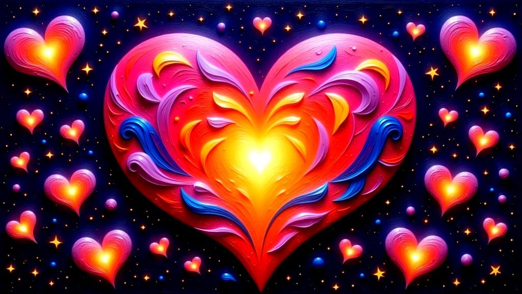 Ethereal Dance of Crystalline Hearts in Cosmic Vortex