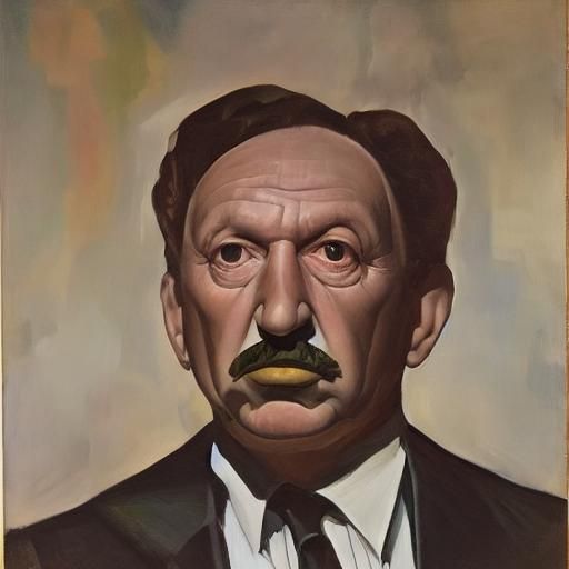 Cruel Man Portrait in Art Deco Style