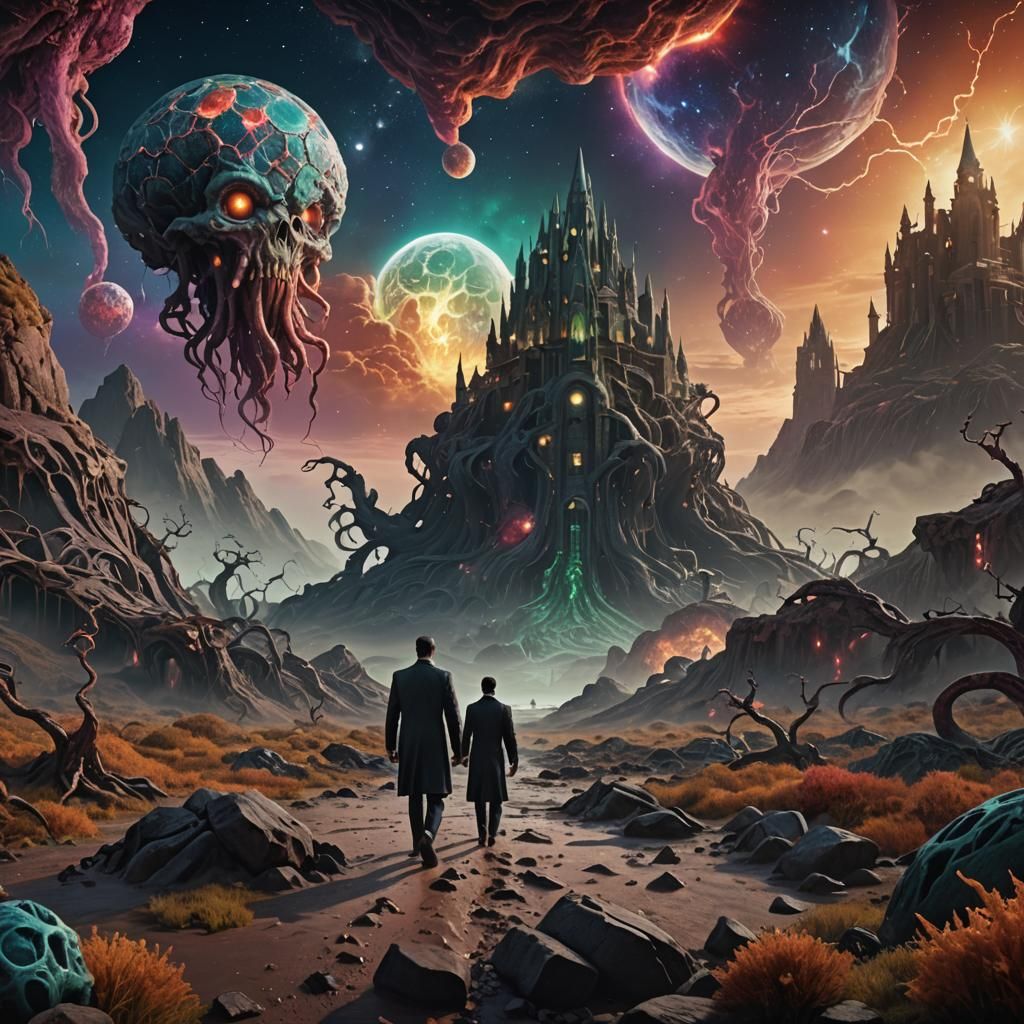 Cosmic Horror Landscape with H.P. Lovecraft
