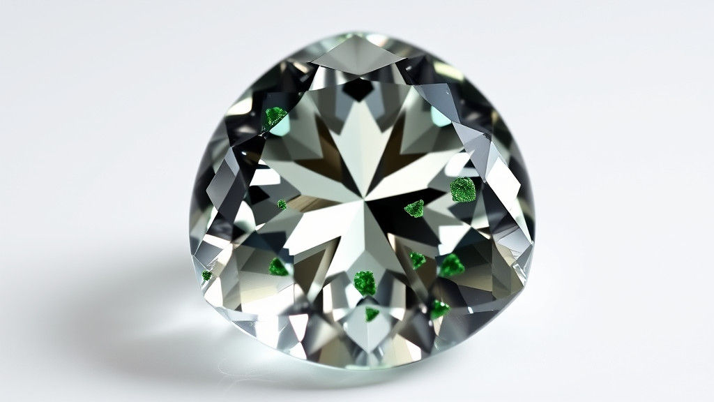 Moissanite Trillion Jewel with Chrome Diopside Inclusions