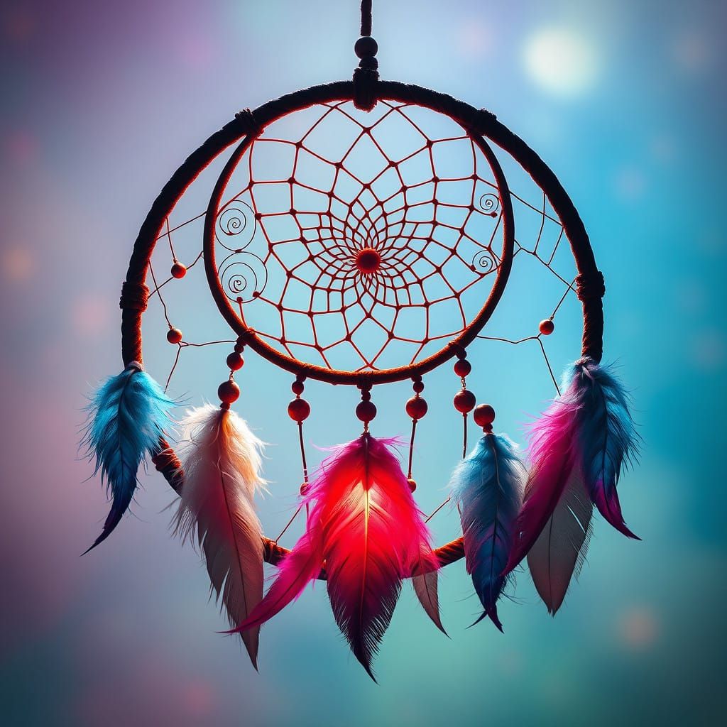 Vibrant Dreamcatcher in Mid-Shot Composition
