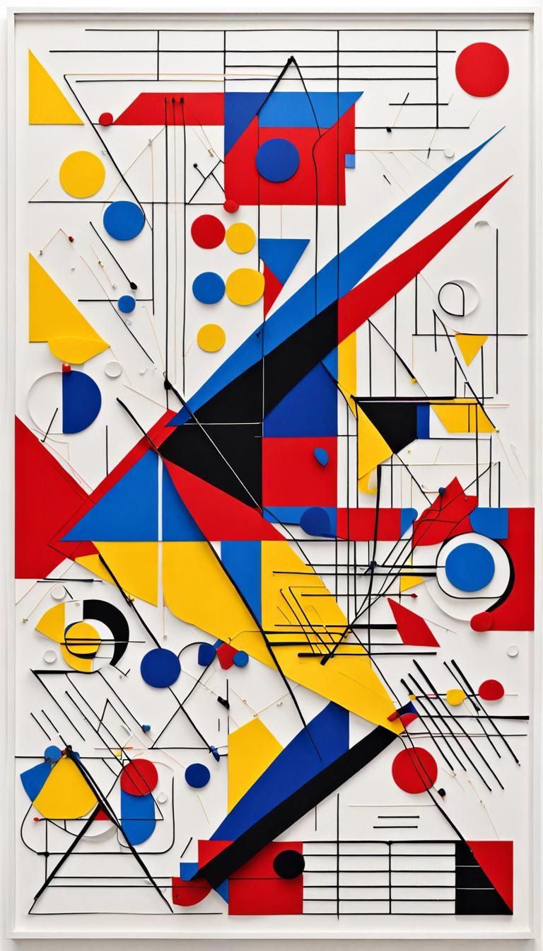 Minimalist Geometric Abstract Art in Primary Colors