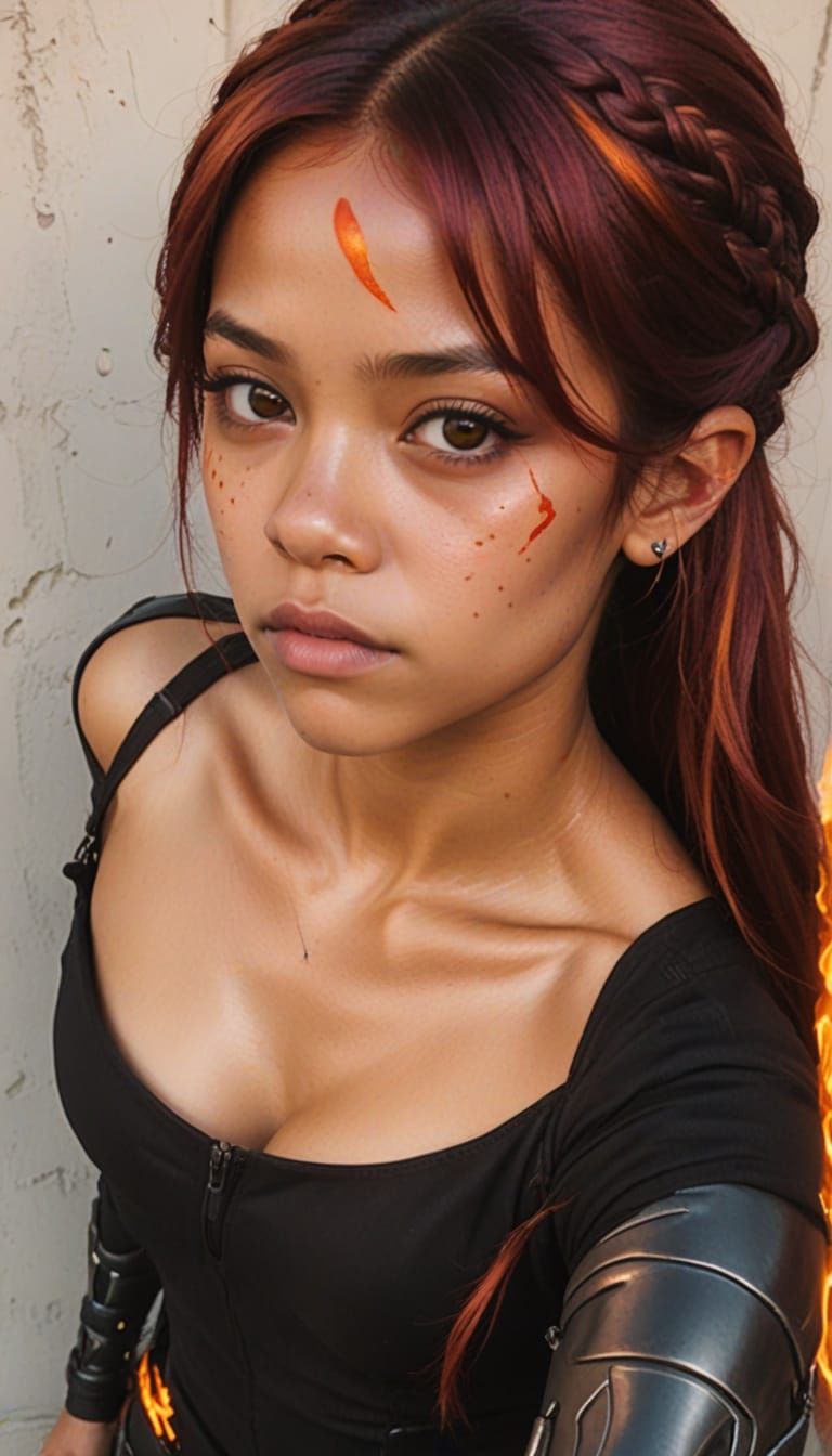 Starfire as Radiant Alien Princess: Cinematic Portrait