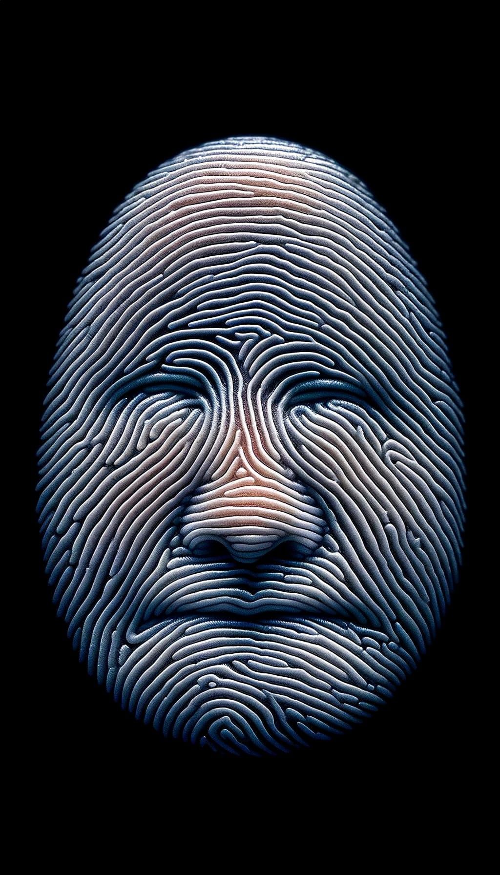 Fingerprint Face: Macro Photography of a Hidden Portrait