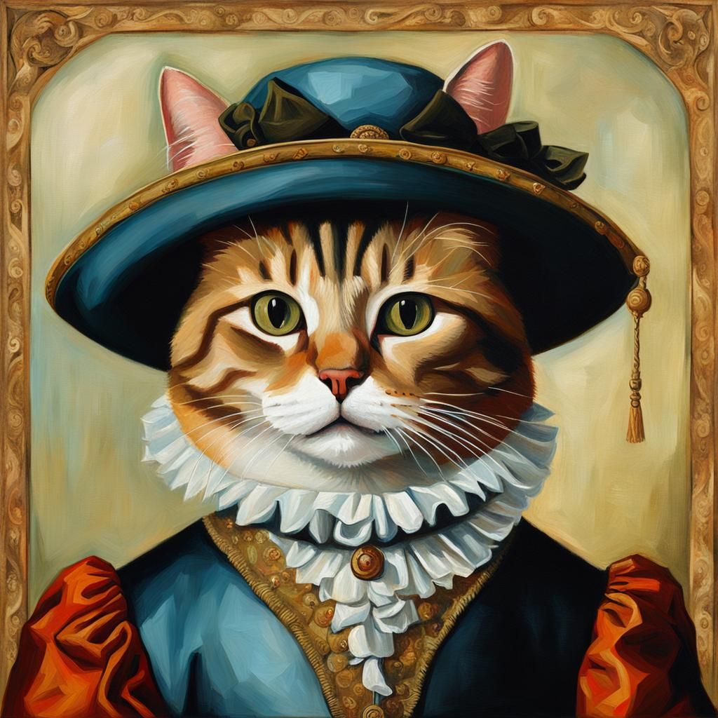 Renaissance Cat in Fancy Clothing, Bosch Style