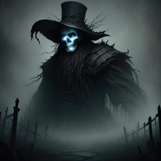 Eerie Ghostly Figure Trapped in Hatbox: Dark Fantasy