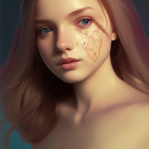 Cute Lily Portrait in Hyperdetailed Digital Art