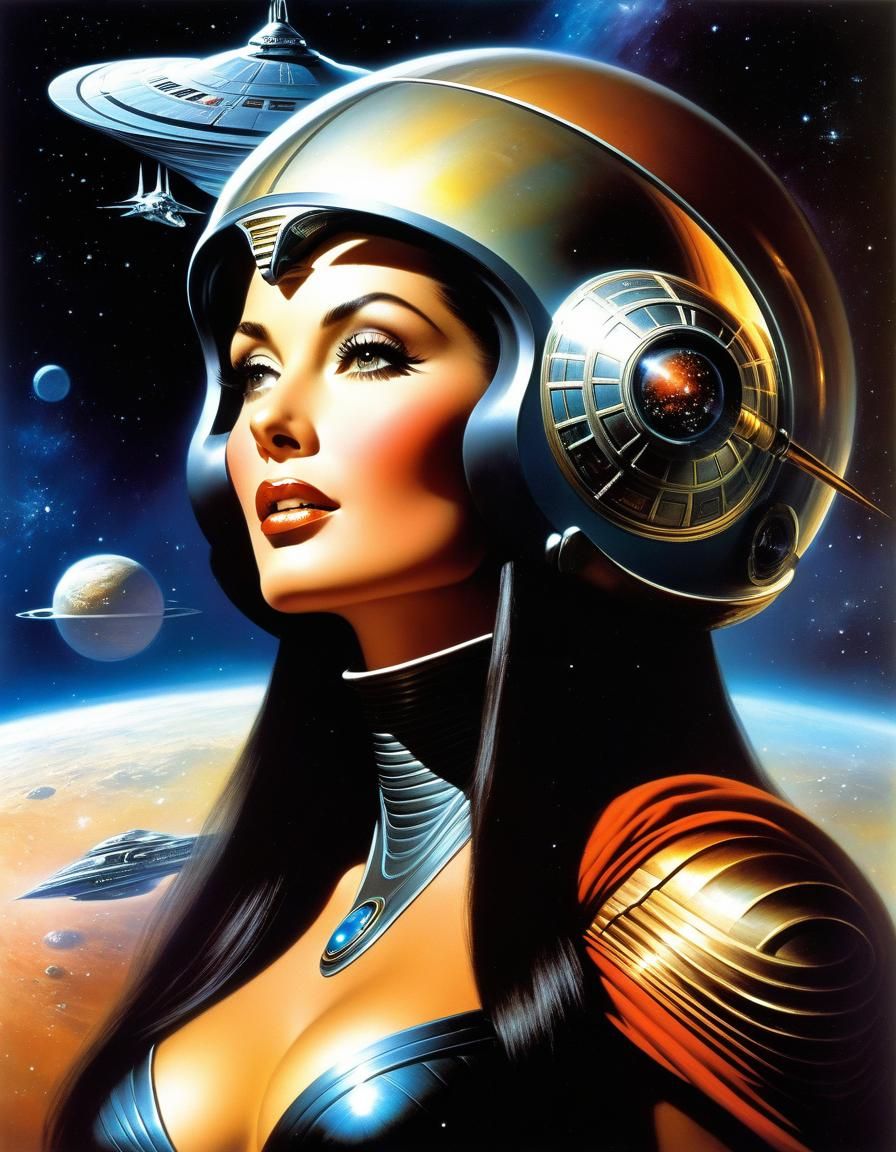 Ancient Woman in Spacecraft Portrait