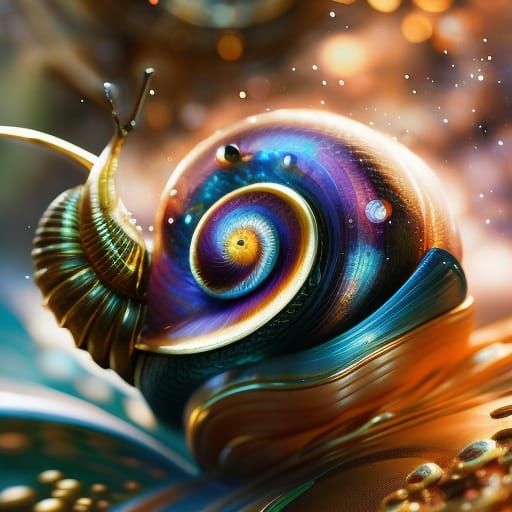 Galactic Steampunk Snail: Hyperrealistic Digital Art