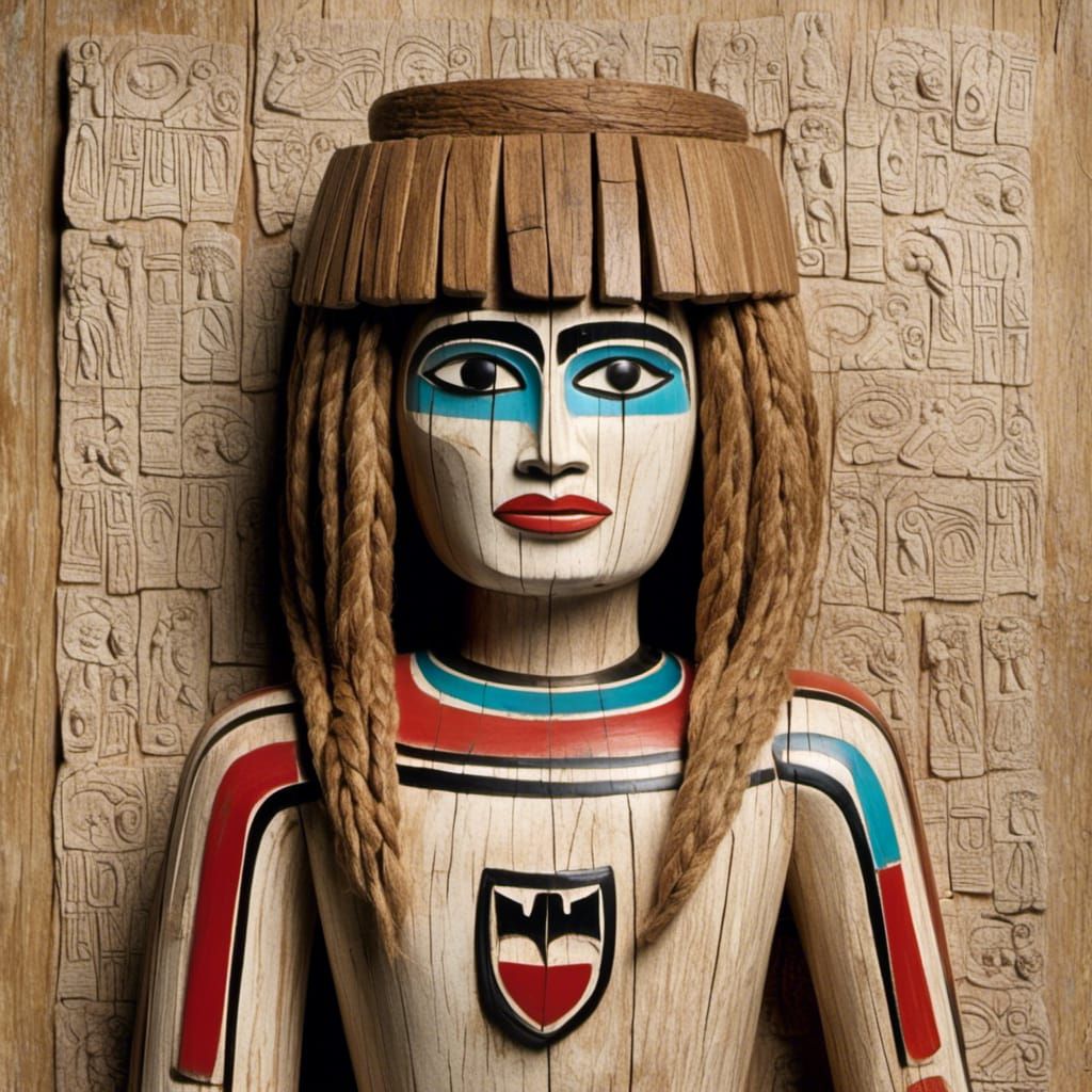 Tina Turner Portrait in Totem Art Style