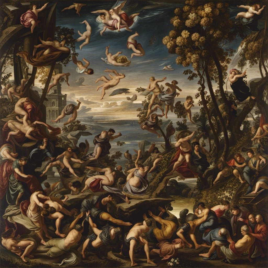 Tintoretto-Inspired Vision of Paradise