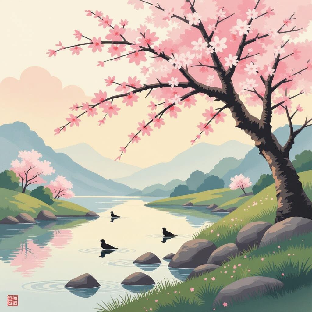 Joy of Spring in Japanese Minimalism