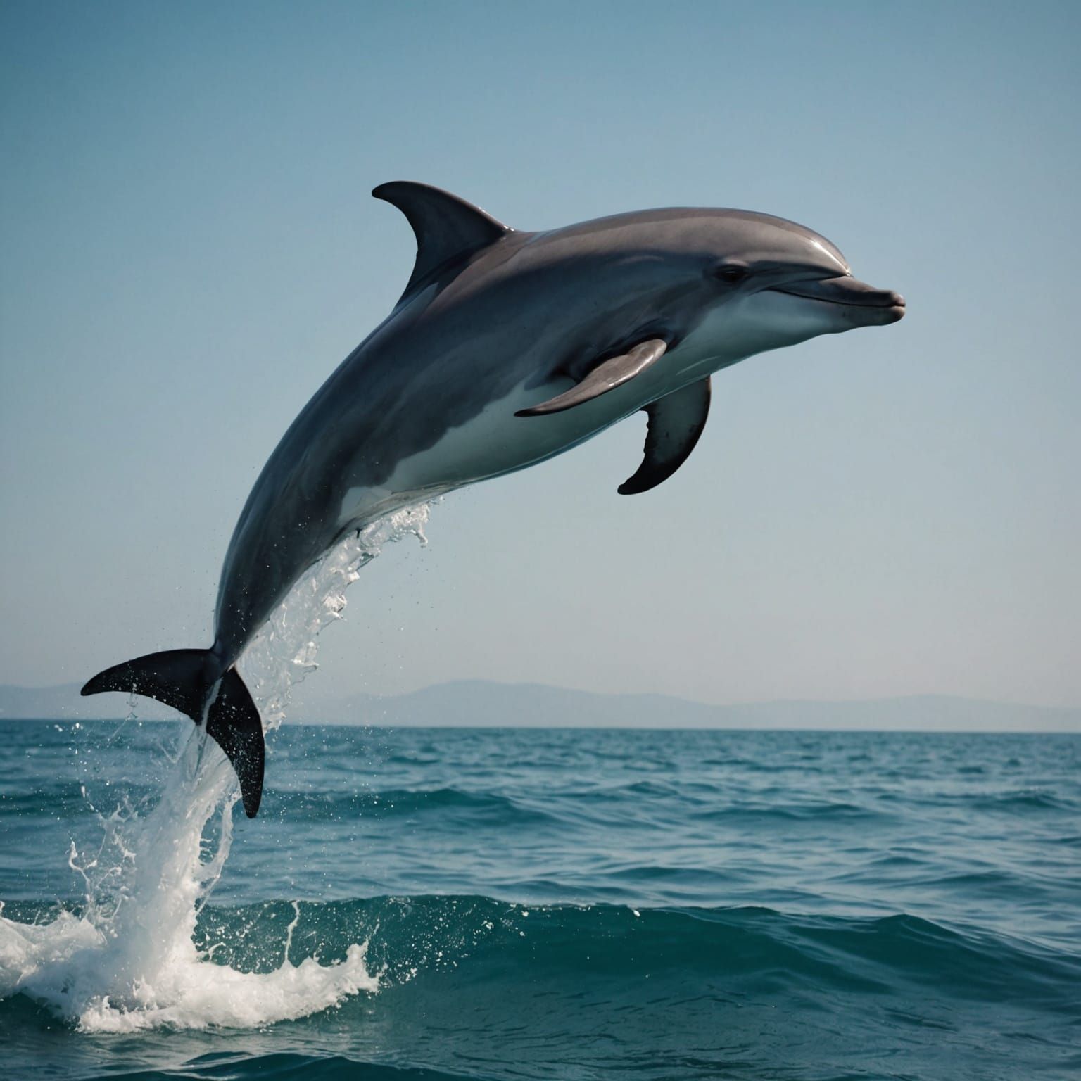 Dolphin Leaps from Sea: Cinematic Film Still