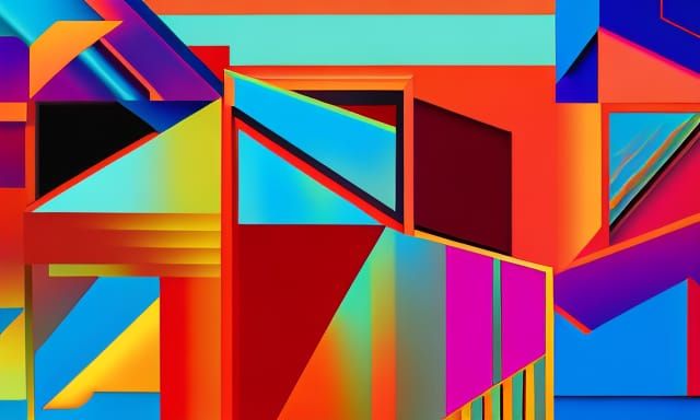 Geometric Fauvism in Cubist Art Deco Style