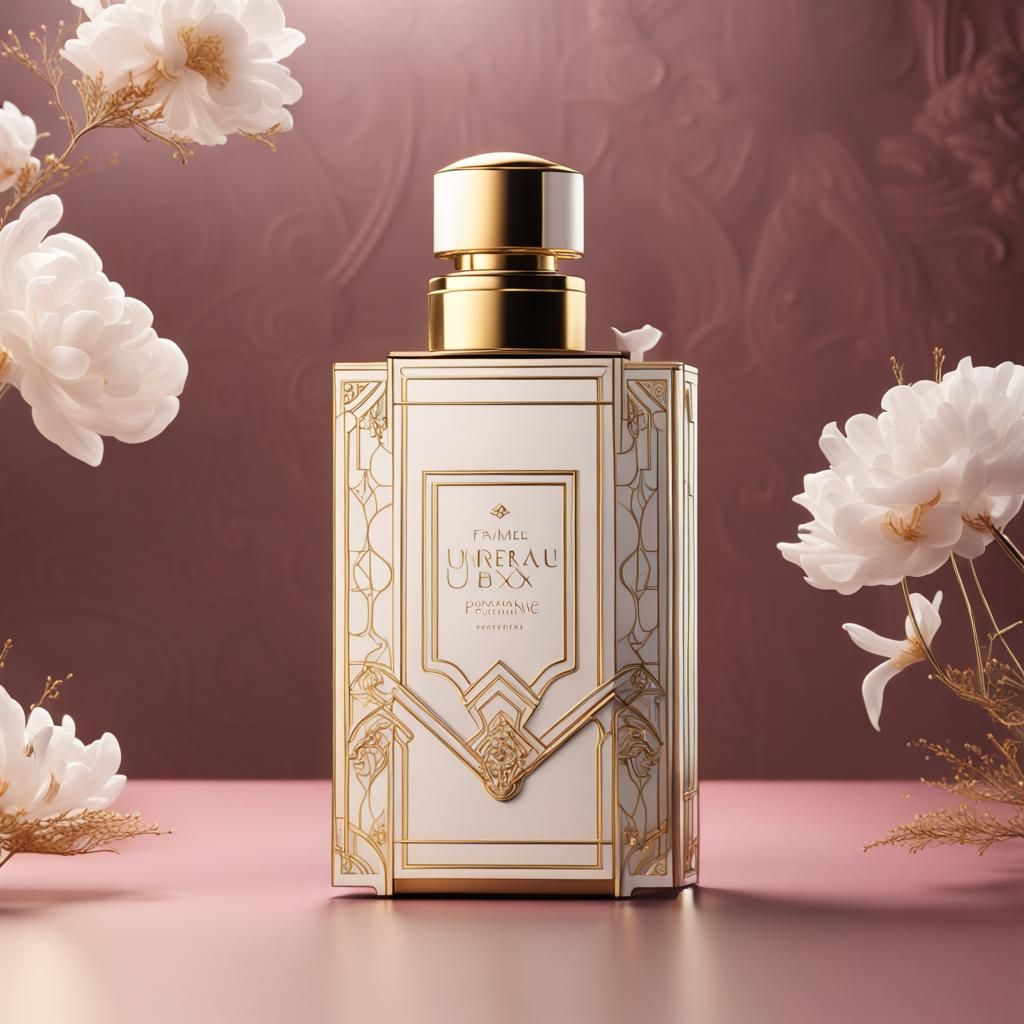 Elegant Art Deco Perfume Box Mockup