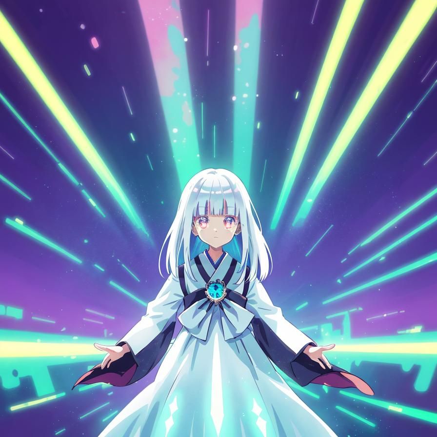 Anime Girl with Fox Eyes in Manga Style