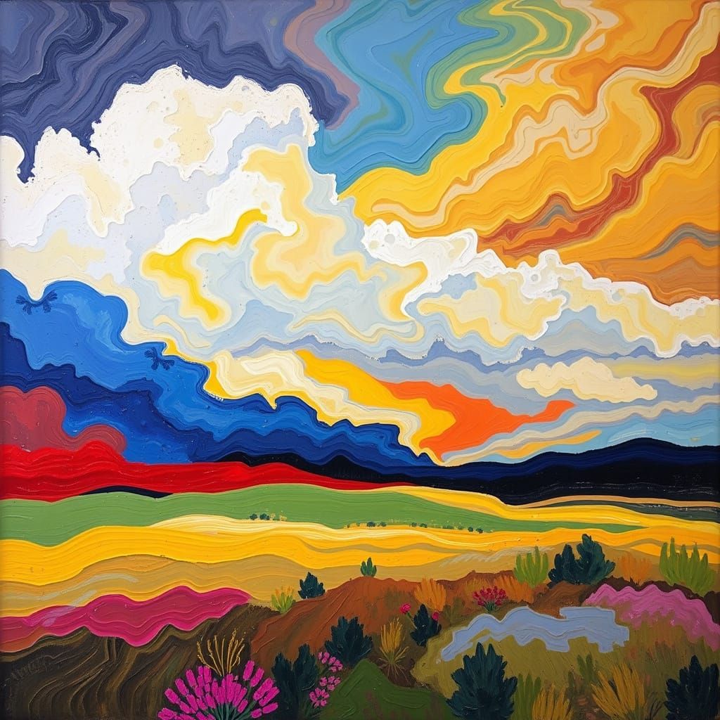 Abstract Landscape in Style of Rothko, Schiele, Richter