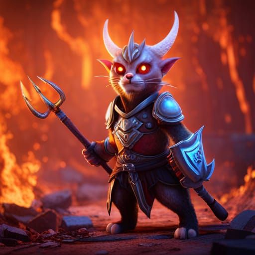 Demon Cat in Hell: 3D Cinematic Render
