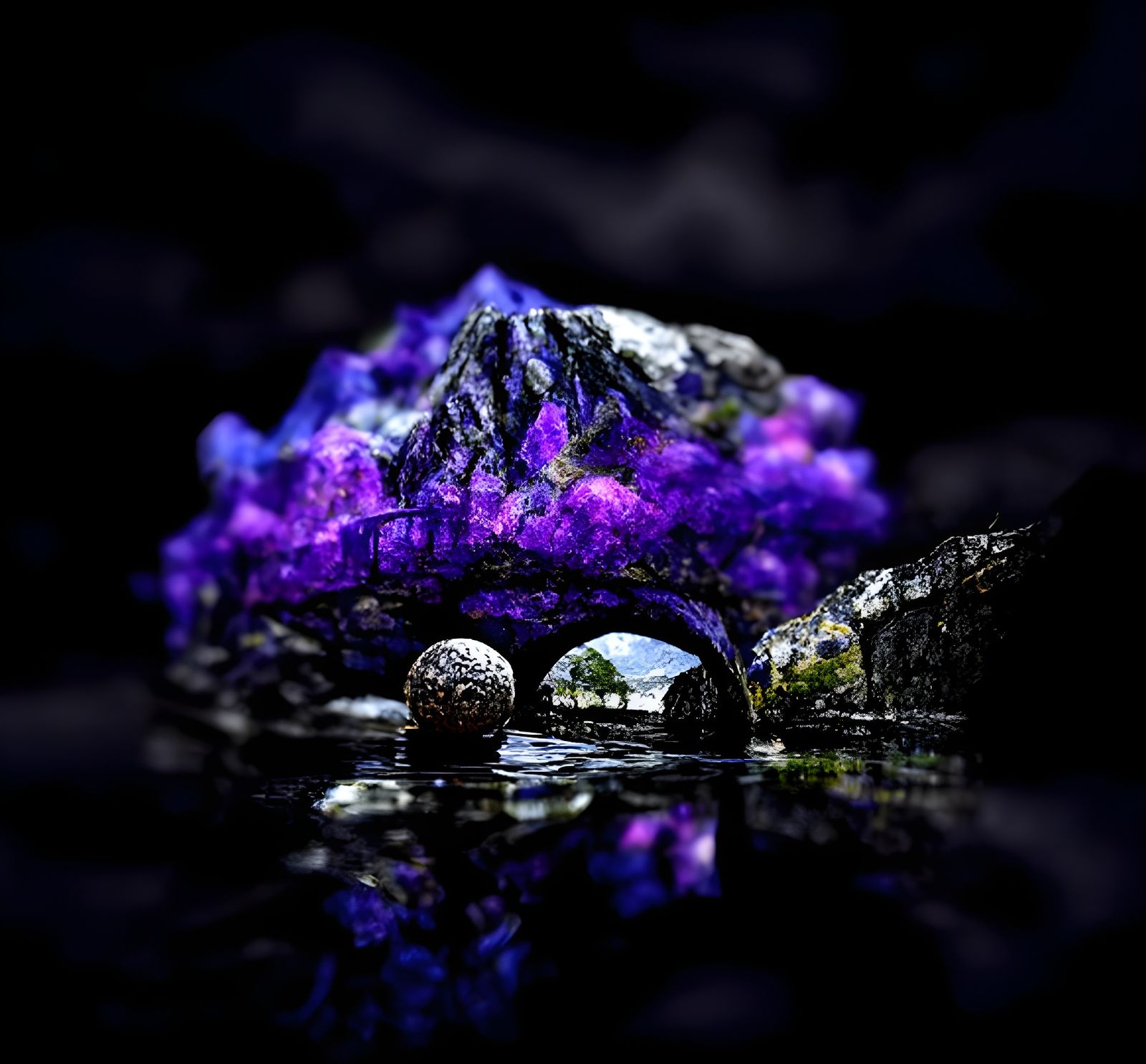 Glass Ball Photography of Mountain Landscape
