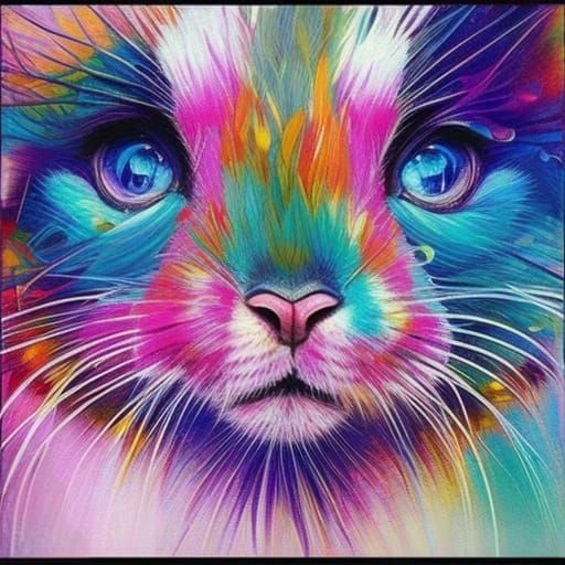 Colorful easter rabbit