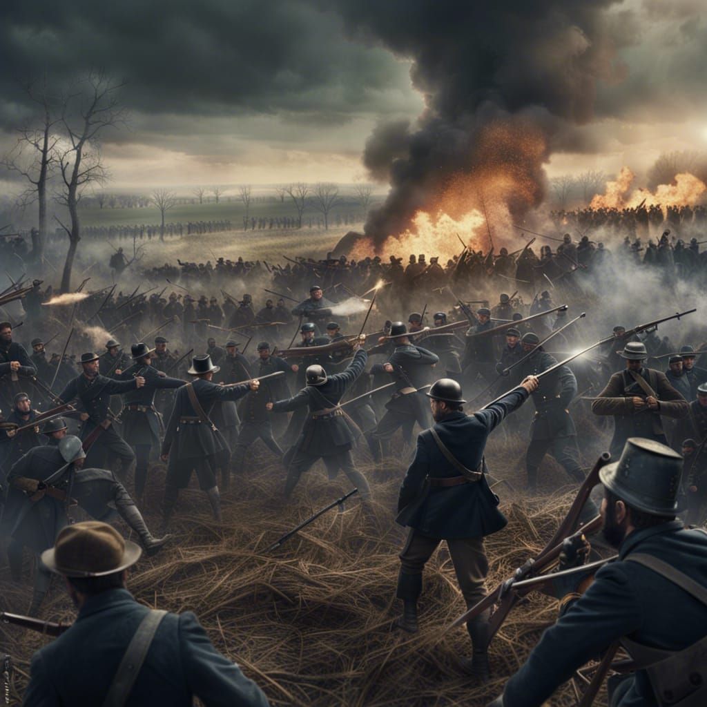 Civil War Union Soldier in Epic Battle