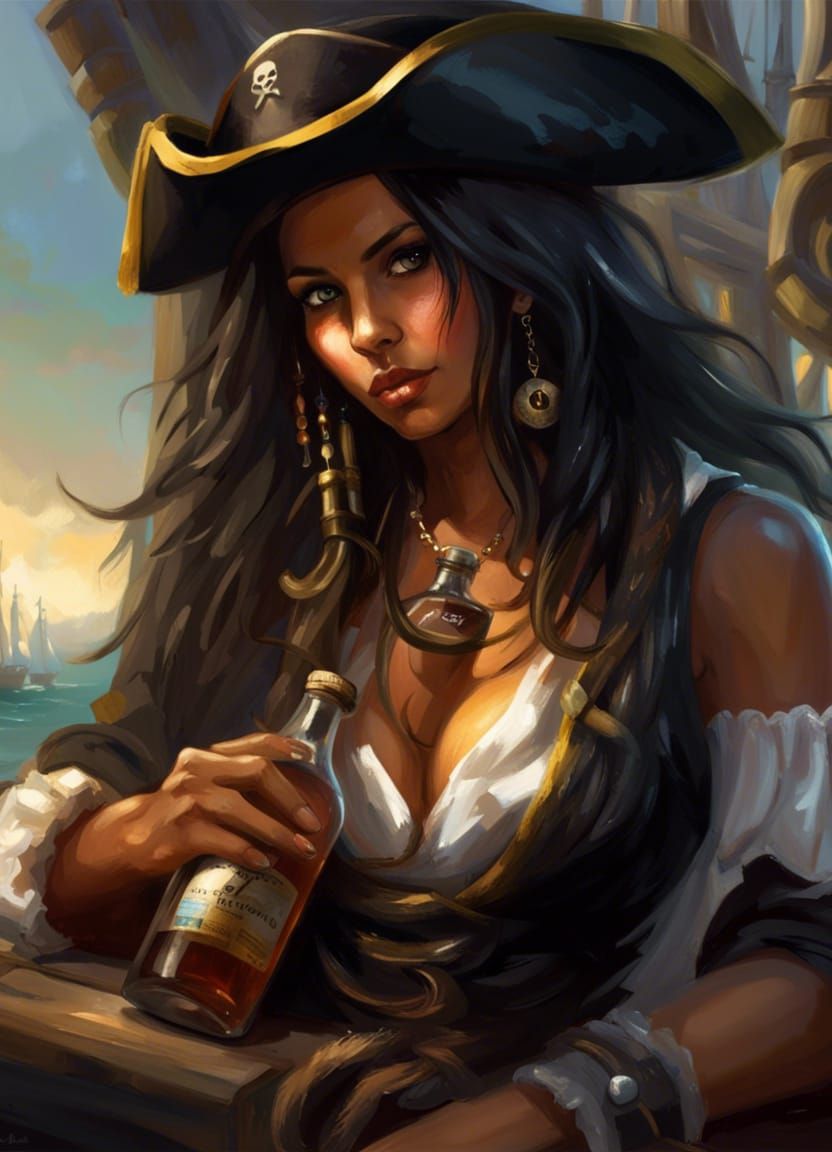 Young Pirate Lady Portrait in Victorian Style